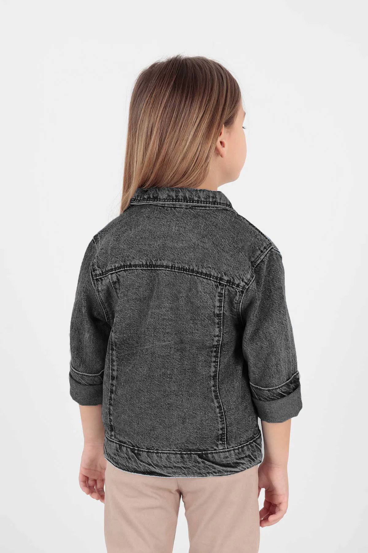 AHENGİM  Mädchen-Jeansjacke aus Baumwolle mit Teddybär-Motiv, lässig, modisch, Ak22176023