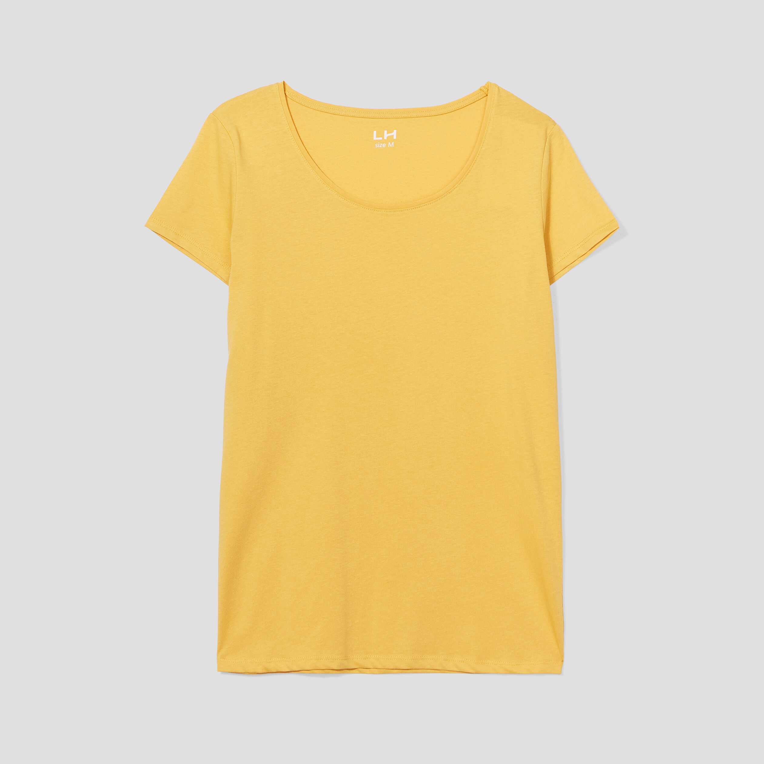 T-shirt manches courtes jaune moutarde femme | La Halle