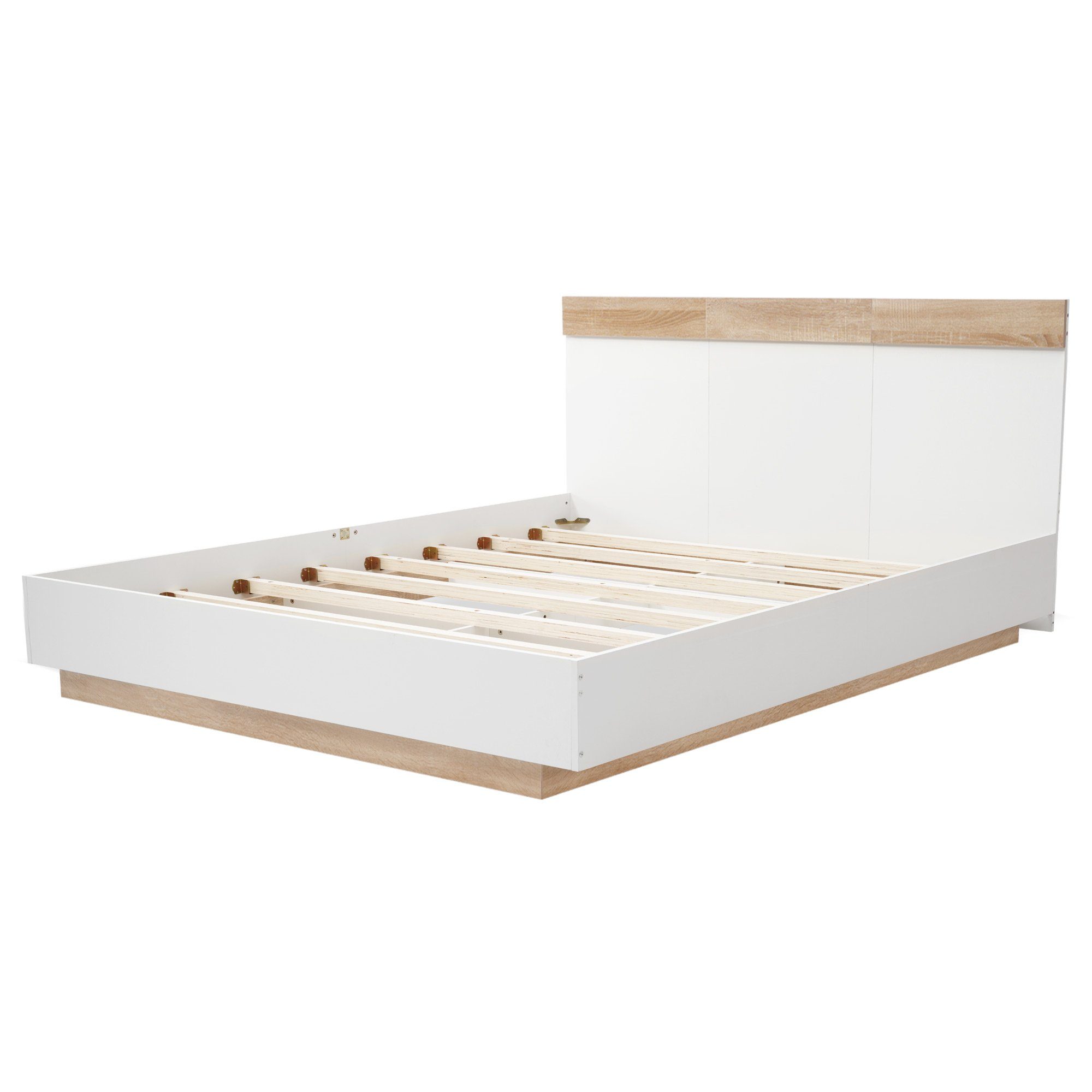 HAUSS SPLOE Massivholzbett Doppelbett Holzbett Bettrahmen Kinderbett Jugendbett (Kiefernholz Doppelbett mit Lattenrost), 140x200cm