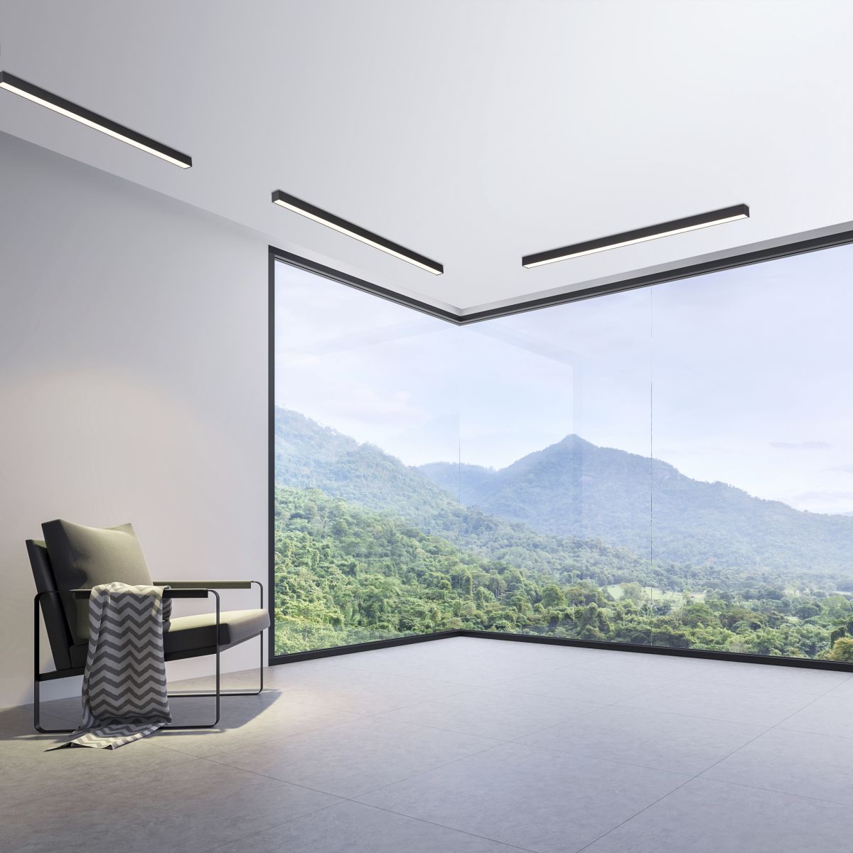 Paul Neuhaus LED Deckenlampe Pure-Lines Anthrazit 110 x 3,8 cm
