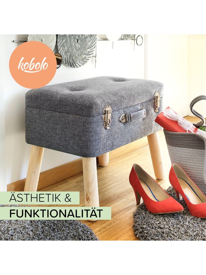 kobolo Sitzhocker LIGHTGREY50 in Grau günstig kaufen onesize