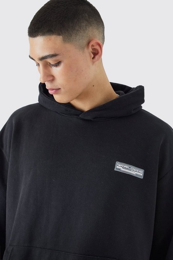 Oversize Hoodie mit Gummi-Etikett