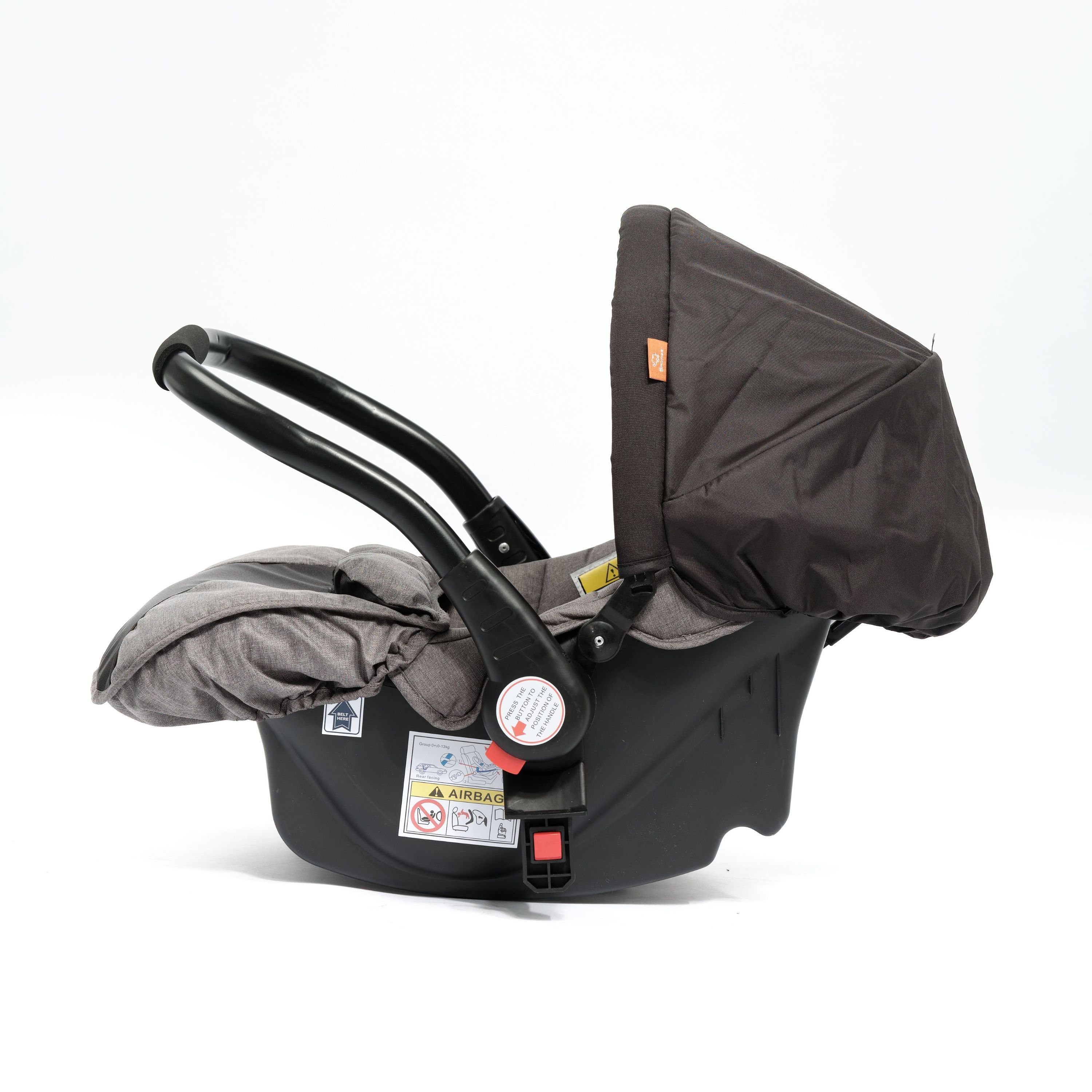 Bronea Kombi-Kinderwagen 3 in 1 Kinderwagen Set mit ISOFIX Station & Zubehör - Auto-Babyschale, (10, 10-tlg), große Räder - leicht klappbar - verstellbarer Fahrtrichtung - 0-25kg