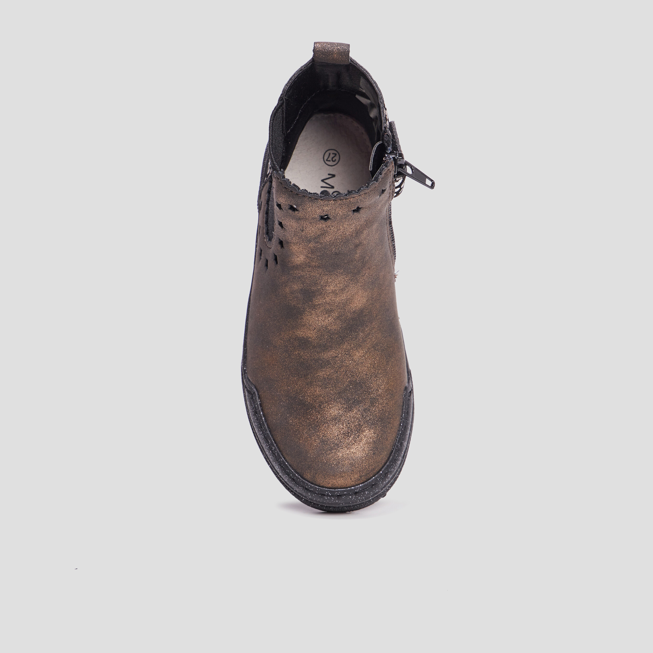 Bottillons pailletés en cuir Ariboot noir fille | La Halle