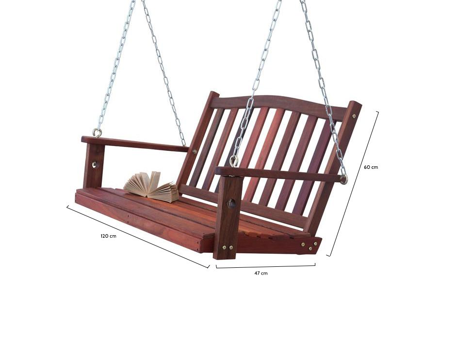 MaximaVida Jackson 120 cm Holz-Schaukelbank