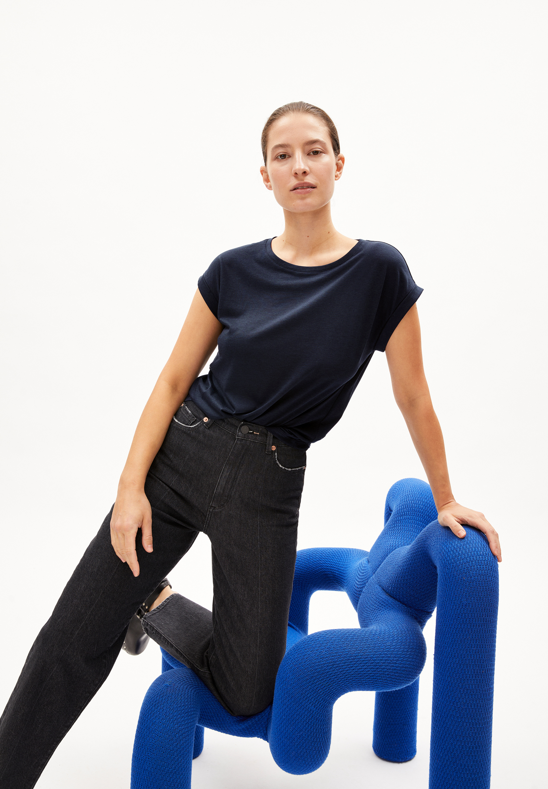 T-Shirt Regular Fit aus TENCEL™ Lyocell Mix