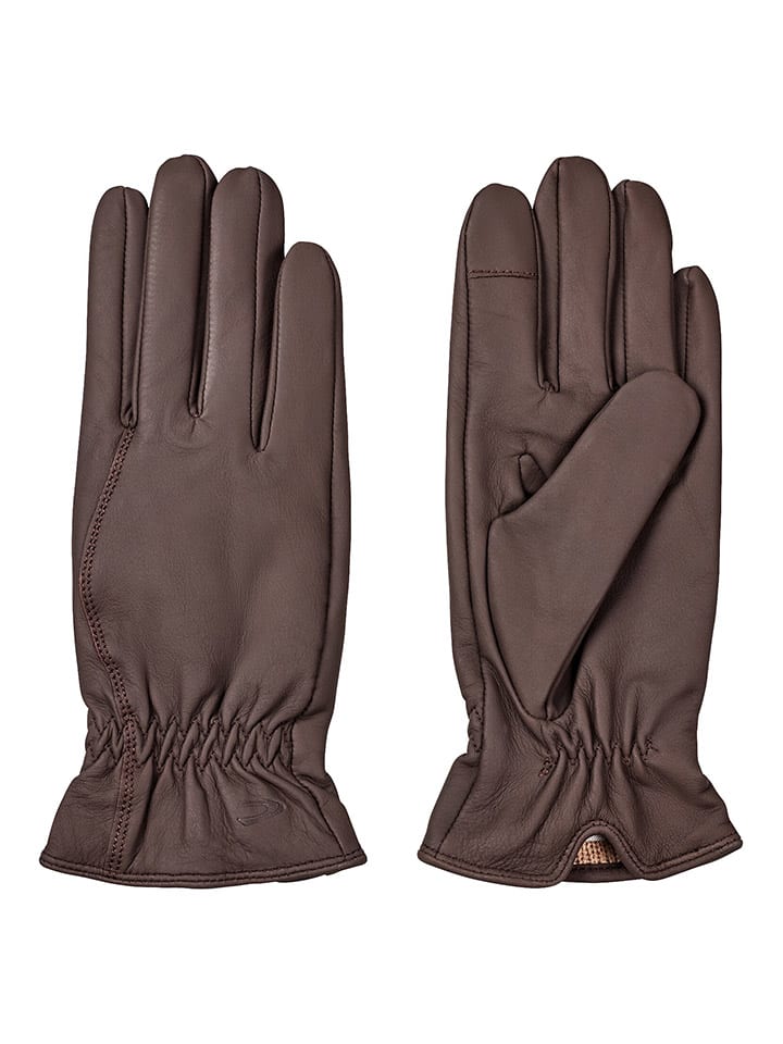 Camel Active Leder-Handschuhe in Dunkelbraun günstig kaufen
