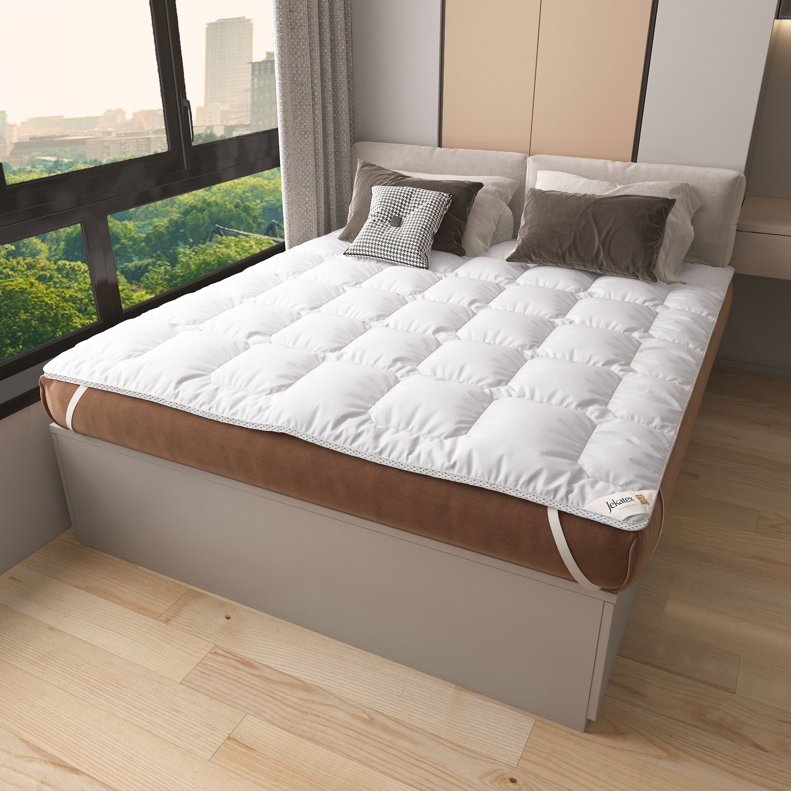 Topper Duo Premium 5 Sterne, Jekatex, 5 cm hoch, Polyester, allergikerfreundlicher Topper, nachhaltige Faser, verschiedene Größen