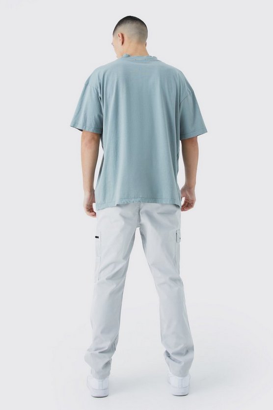 Cargo-Hose mit geradem Bein und Pullover mit Logo-Reißverschluss