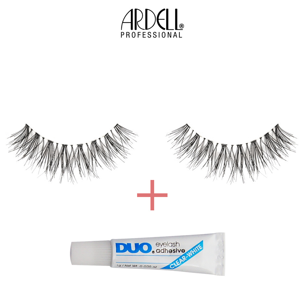 Ardell Faux-cils Wispies avec colle Duo transparente de 1gr Faux-Cils franges en cheveux naturels, réutilisables avec colle incluse