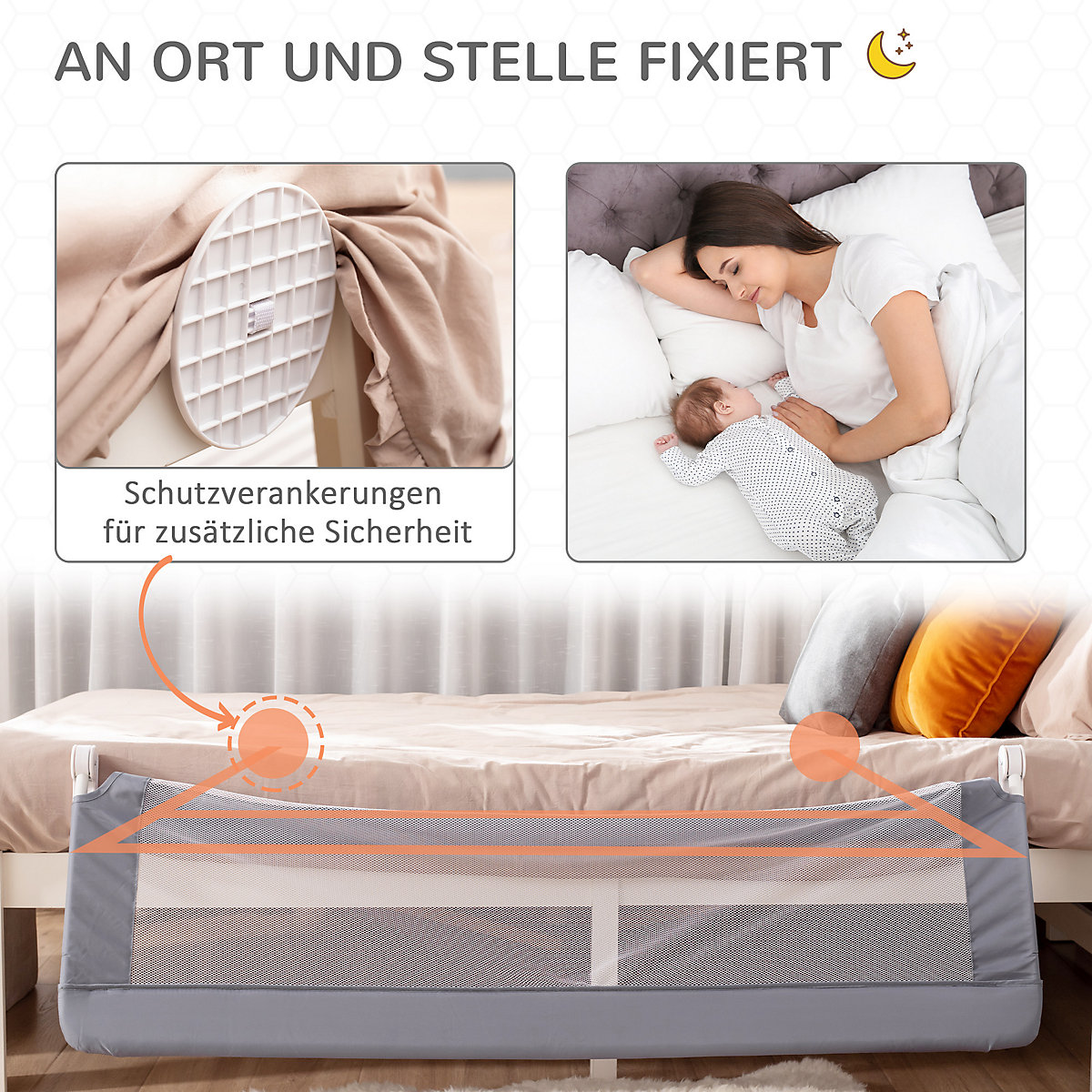 Bettgitter mit Schutzanker