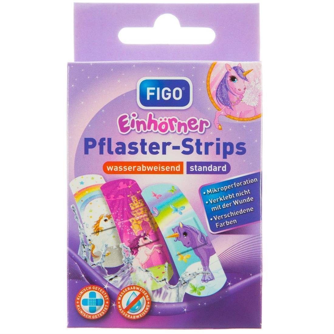 FIGO Fixierpflaster 100 Stück FIGO Kinderpflaster Einhörner 10 Packungen + 1 Notizblock