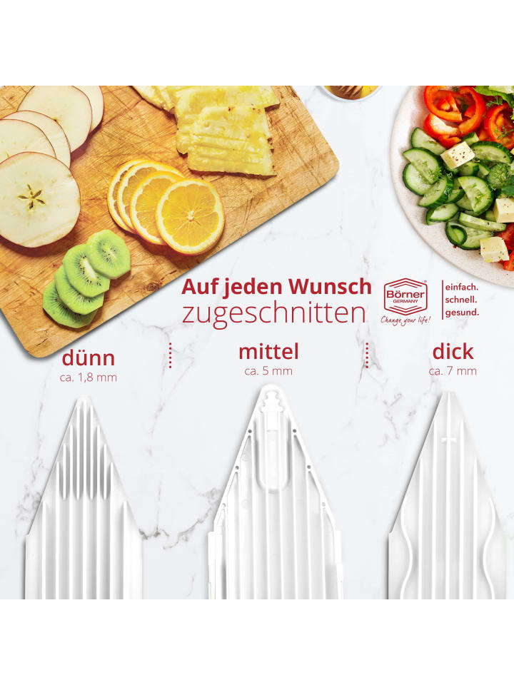 Börner Gemüsehobel V3 TrendLine mit Halter und Multibox in orange günstig kaufen onesize