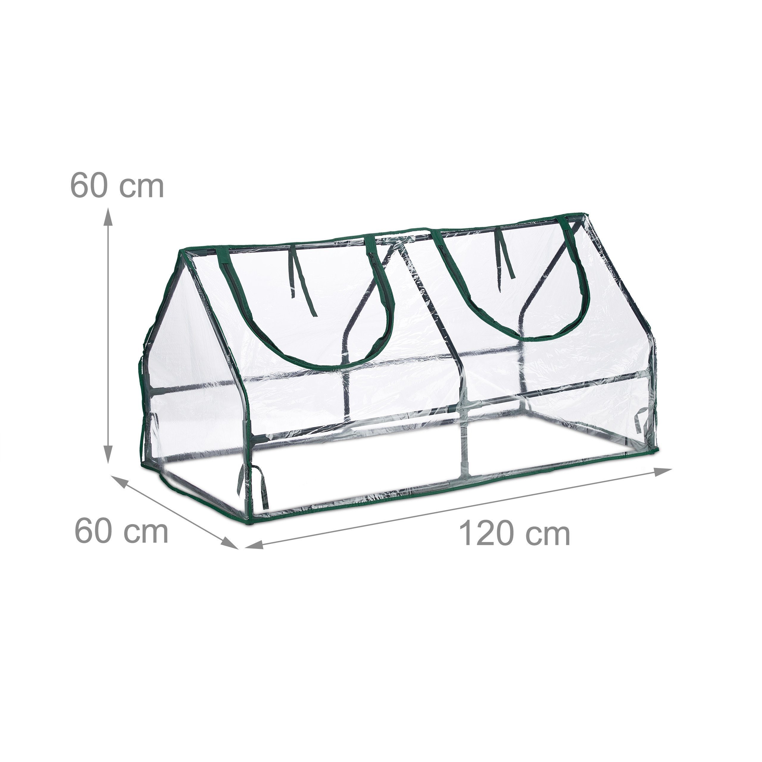 relaxdays Frühbeet Folienfrühbeet PVC mit 2 Fenstern