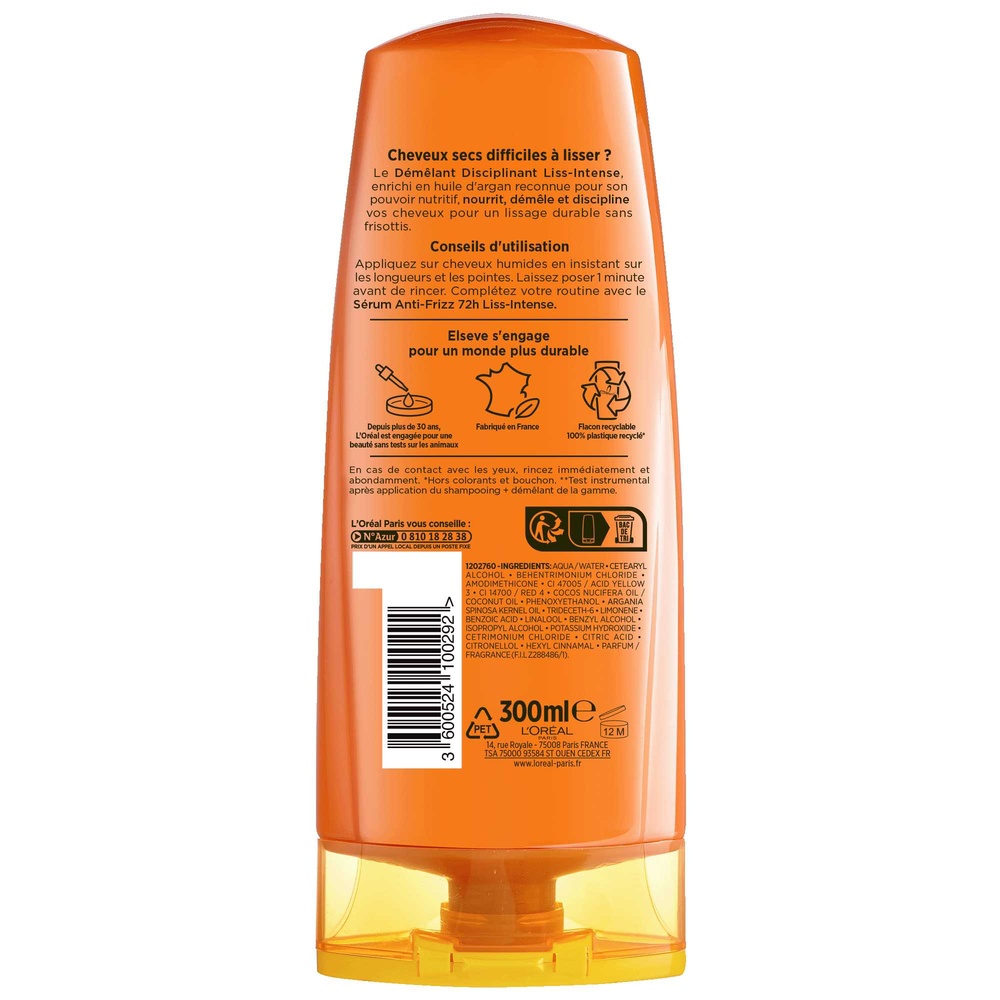 L'Oréal Paris Elseve Liss-Intense Démêlant 300ml Après-shampoing démêlant