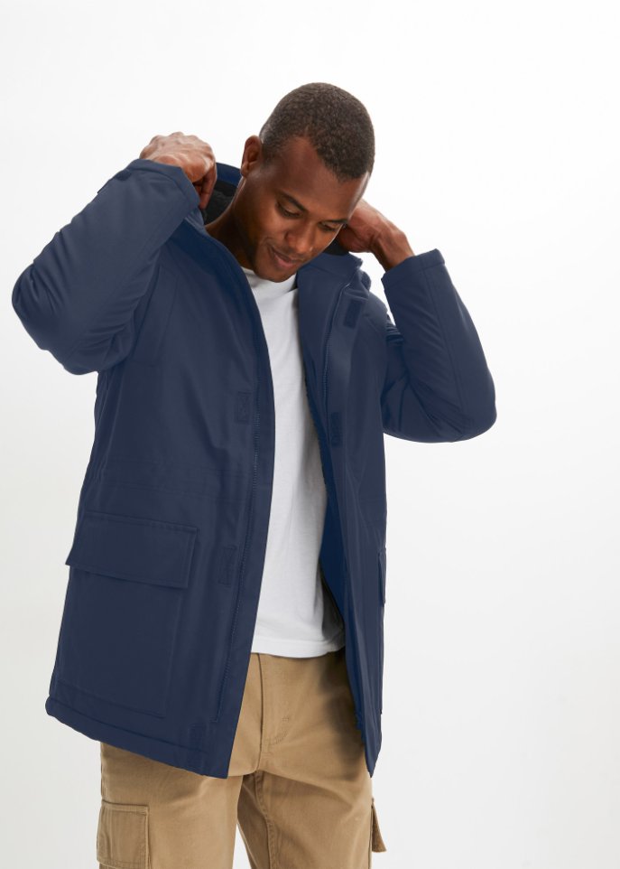 Hybrid-Thermo-Parka mit Teddyfutter