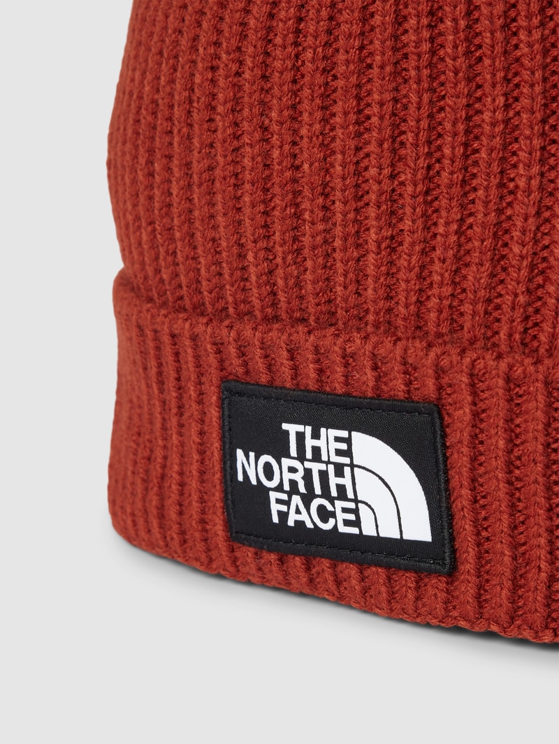 Beanie in Strick-Optik in terrakotta