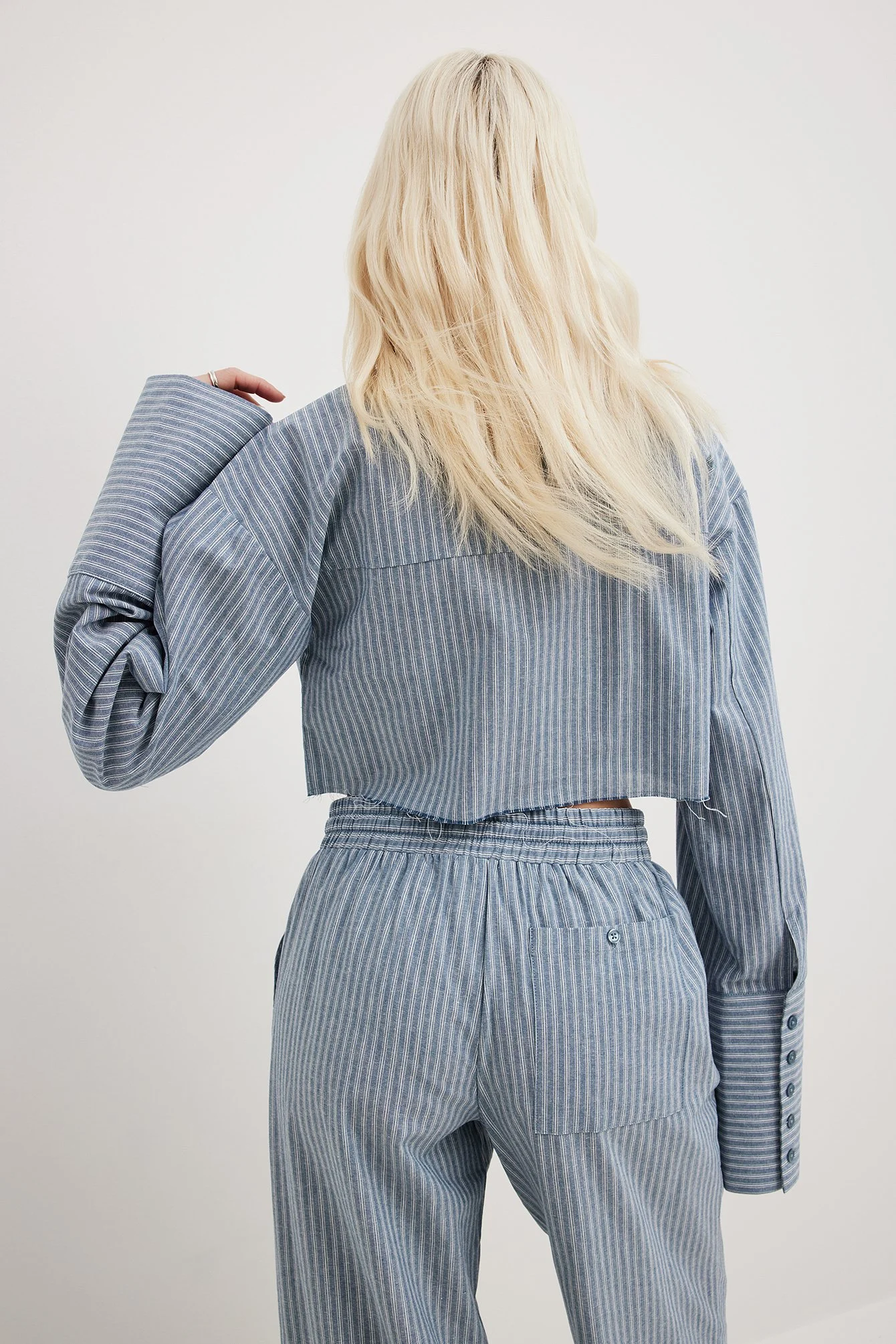 Gestreifte cropped Hemdbluse