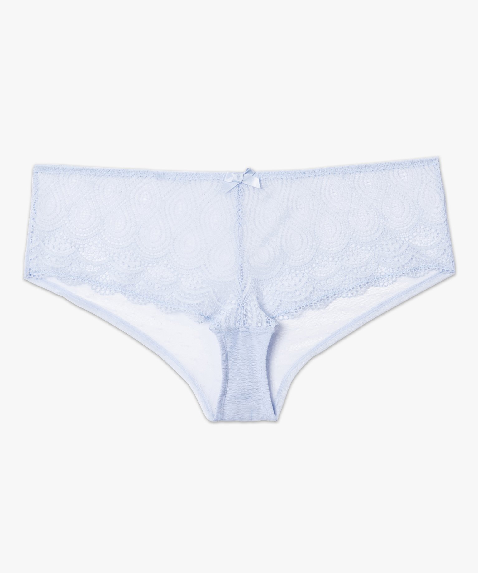 Shorty en dentelle et tulle femme grande taille bleu | GEMO