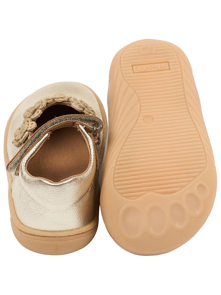 POM POM Leder-Barfußschuhe in Gold günstig kaufen