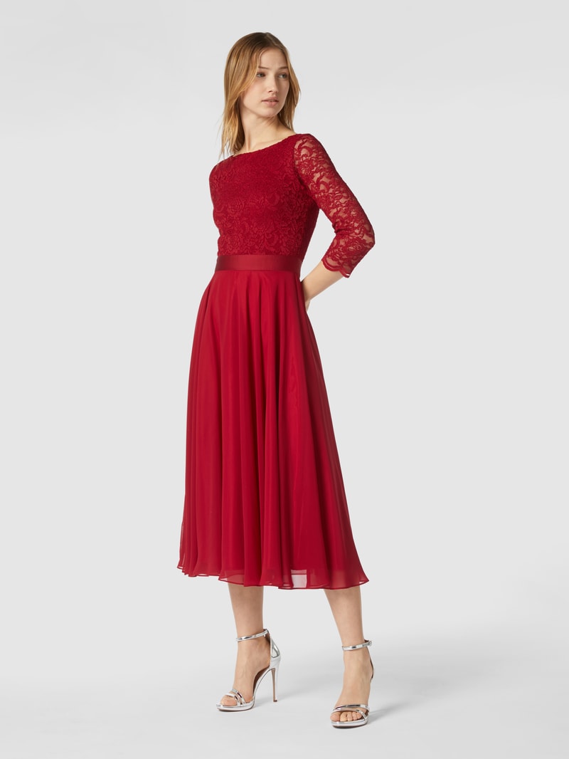 Cocktailkleid aus Häkelspitze in rot