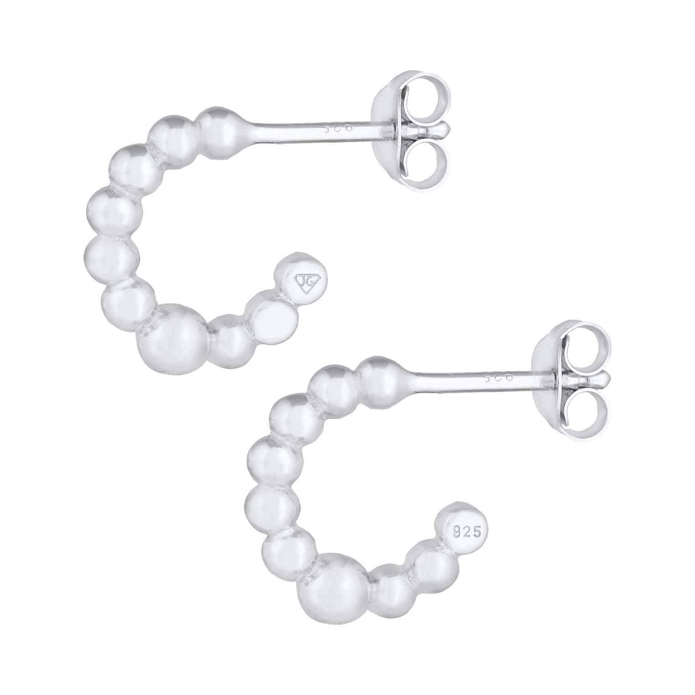 Elli Elli Boucles d'Oreilles Mesdames Créoles Plug Ball Geo Look en argent sterling 92 Boucles d'oreilles