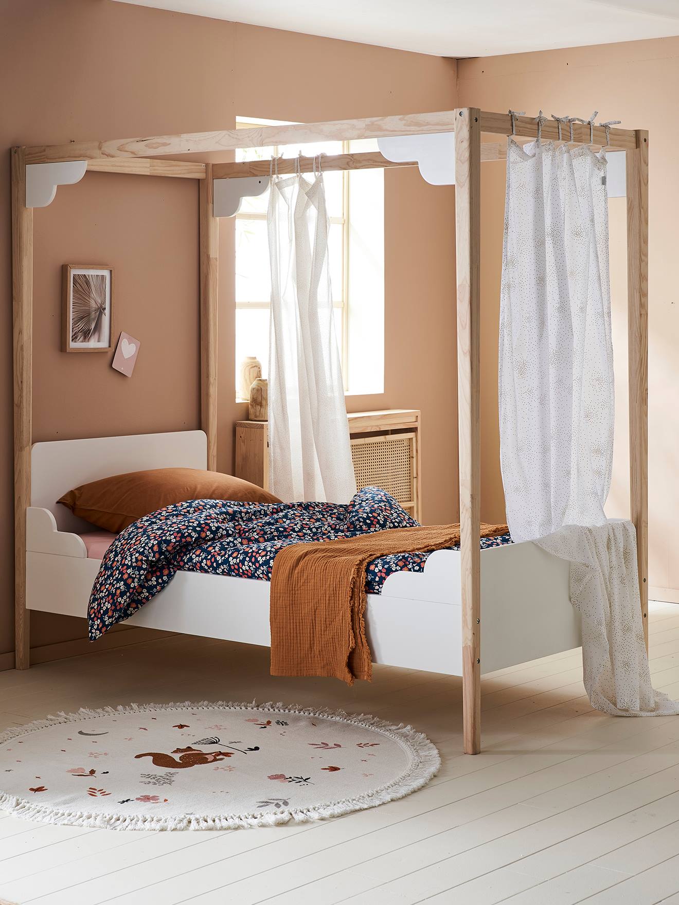 Vertbaudet Kinderzimmer Himmelbett ROMANCE - weiß
