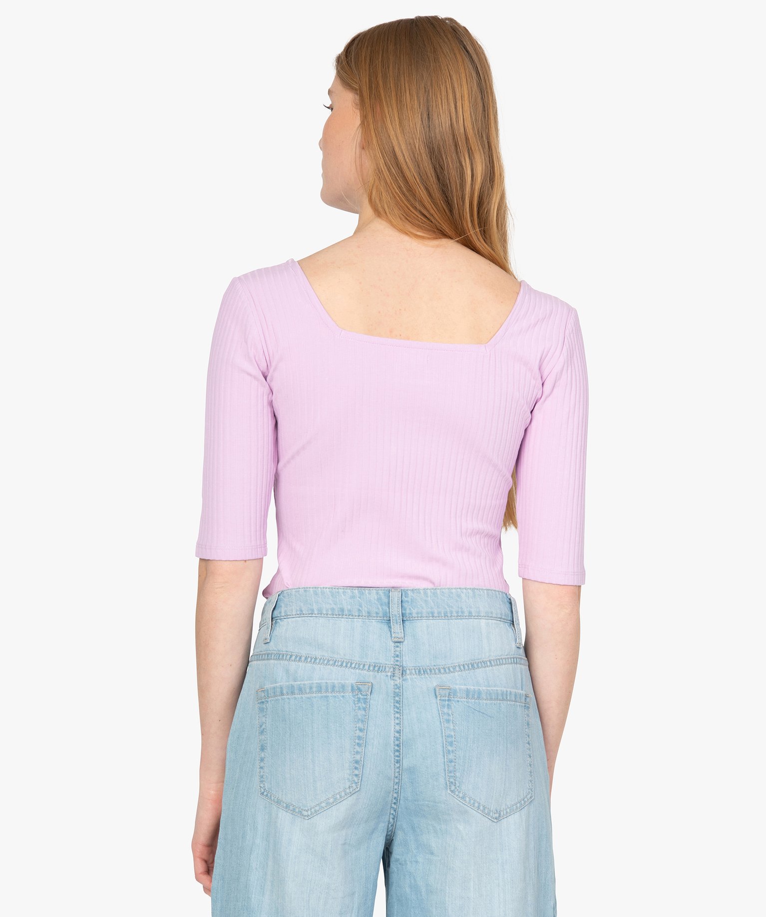 Tee-shirt femme à manches courtes en maille ctelée | GEMO