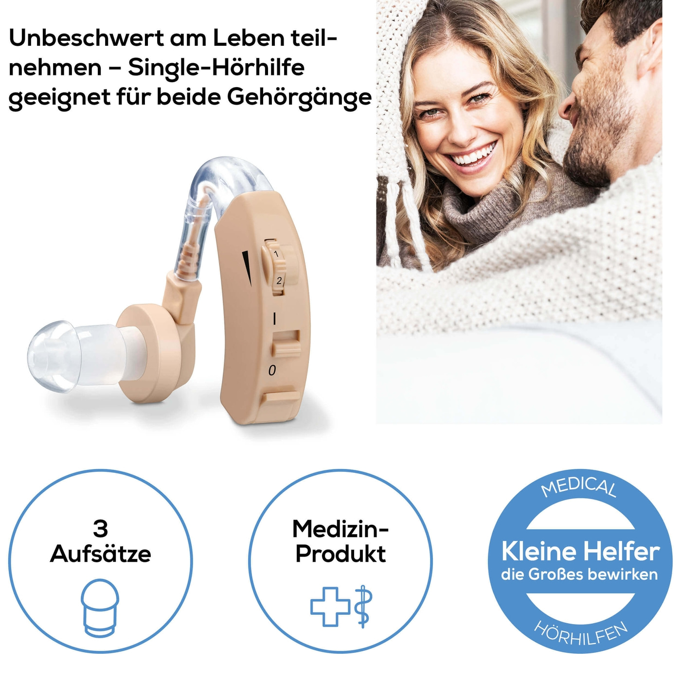 Beurer Hörhilfe HA 20-Ergonomische Hörhilfe mit Anpassung an den Gehörgang