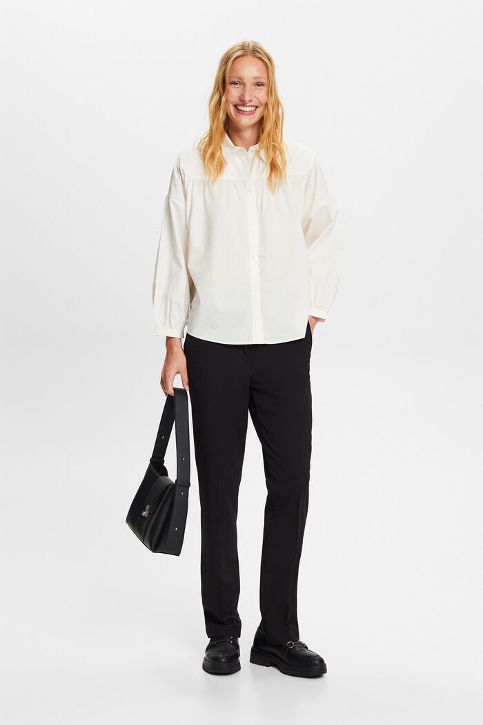 Popeline-Bluse, 100 % Baumwolle