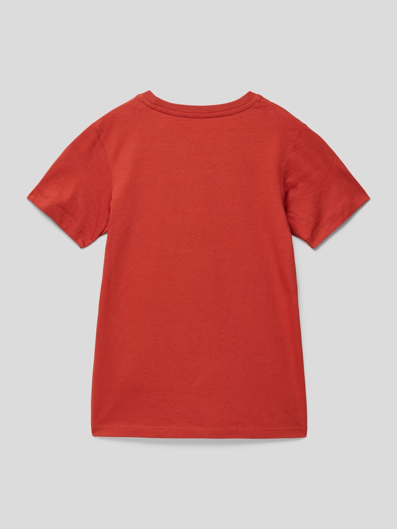 T-Shirt mit Label-Print in rot