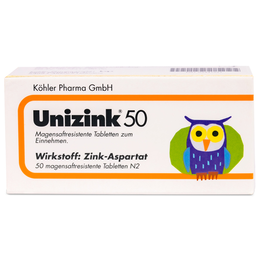 UNIZINK 50 magensaftresistente Tabletten  50 St  Tabletten, magensaftresistent