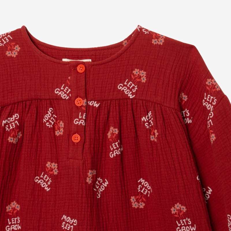 Blouse fille maille tubique bouquet rouge Catimini