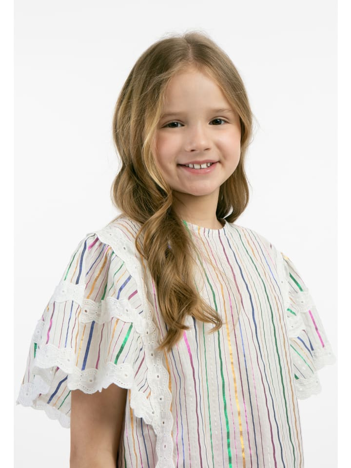 myMo KIDS Blusentop in Weiss Mehrfarbige Streifen günstig kaufen