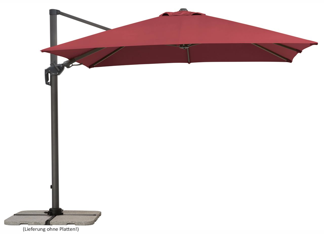 Schneider Schirme Schneider Ampelschirm RHODOS TWIST ca. 300 x 300 cm, bordeaux