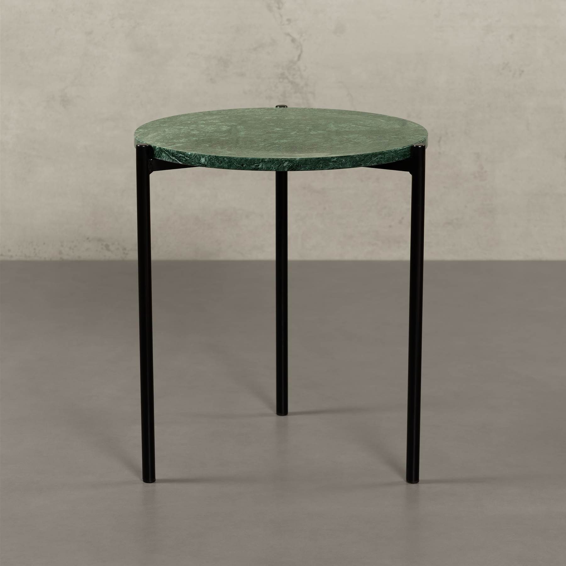 MAGNA Atelier Beistelltisch ROM mit ECHTEM MARMOR, Ablagetisch rund, schwarz und rost Metallgestell, Ø45x52cm