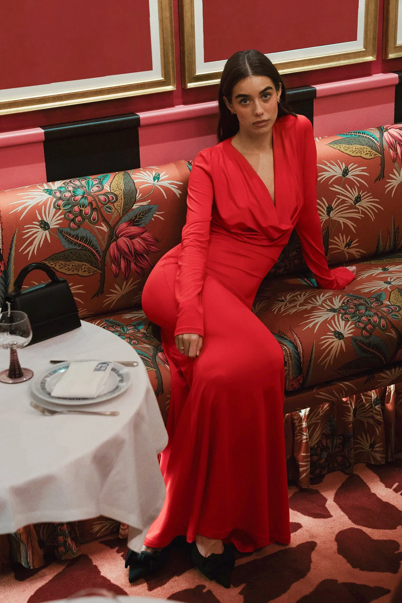 Drapiertes Maxikleid
