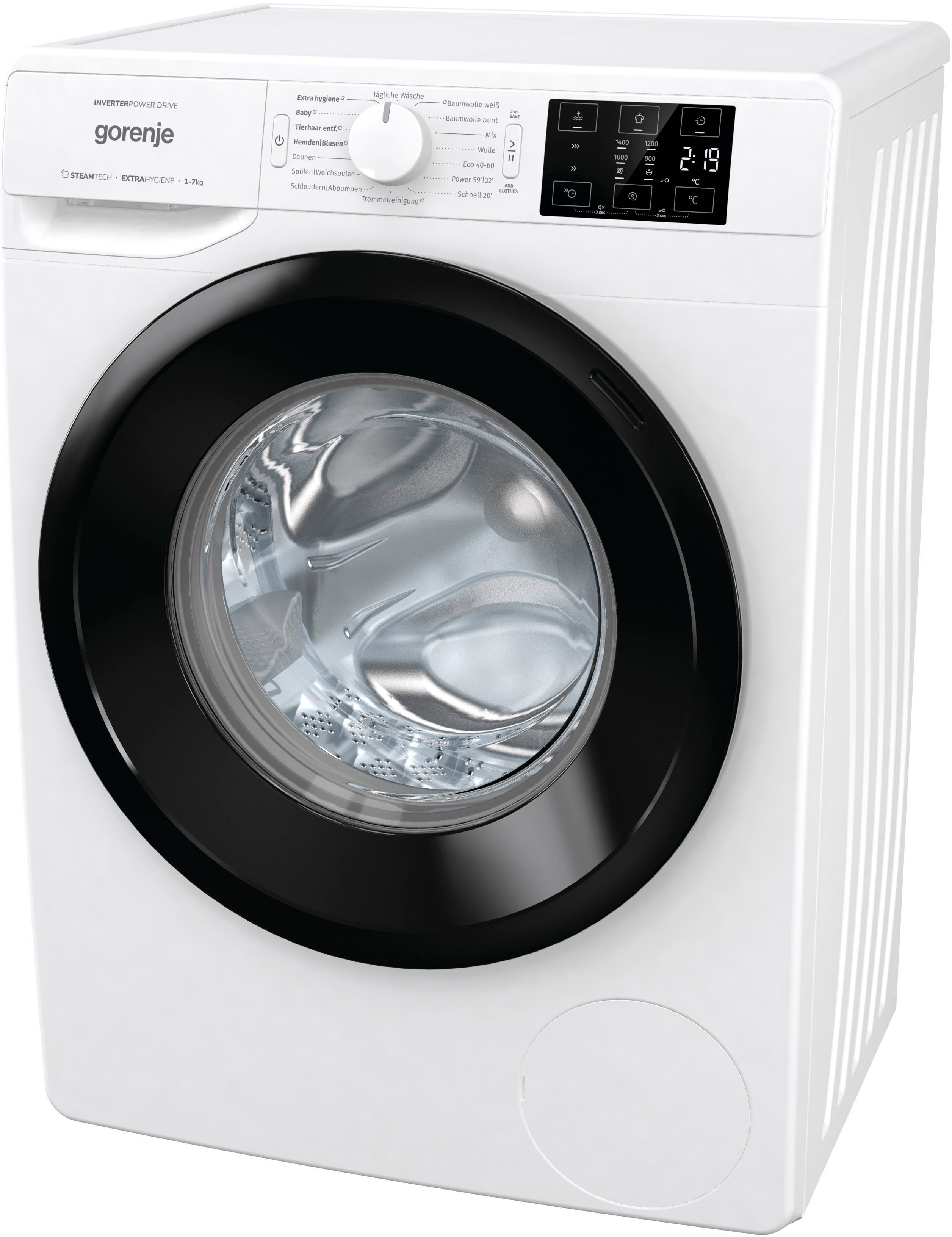 GORENJE Waschmaschine Wave NEI74SAP, 7 kg, 1400 U/min, nur 47 cm tief