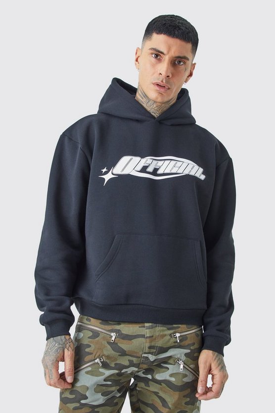 Tall kastiger Oversize Hoodie mit Official Star Print