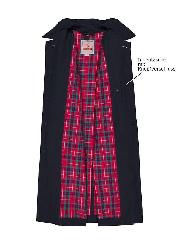 Baracuta, Mantel Paul, Oversized Fit, Baumwoll-Stretch wasserabweisend, dark navy