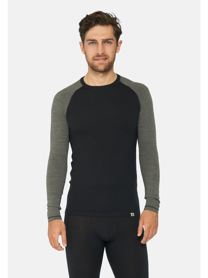 DANISH ENDURANCE Baselayer-Set Merino Baselayer in black/dark grey günstig kaufen