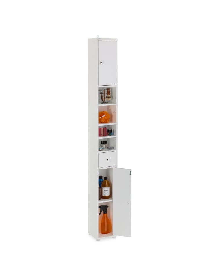 relaxdays Badezimmerschrank in Weiß - (B)20 x (H)180 x (T)20 cm günstig kaufen onesize