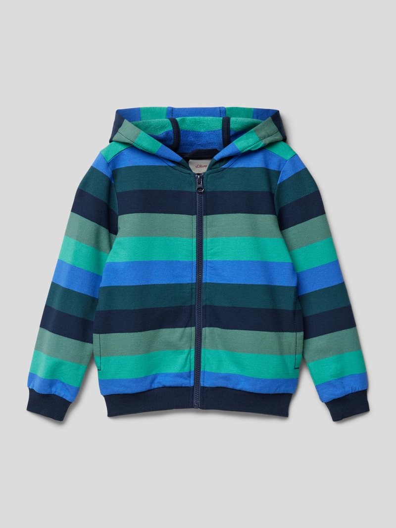 Sweatjacke mit Streifenmuster in marineblau