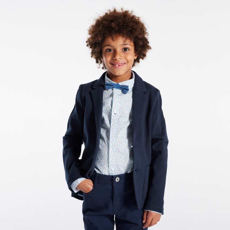 Veste de costume en jersey bleu garçon