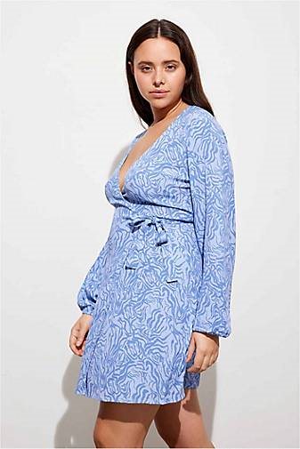 Envii Damen Wickelkleid ENKELLY LS DRESS AOP 6696