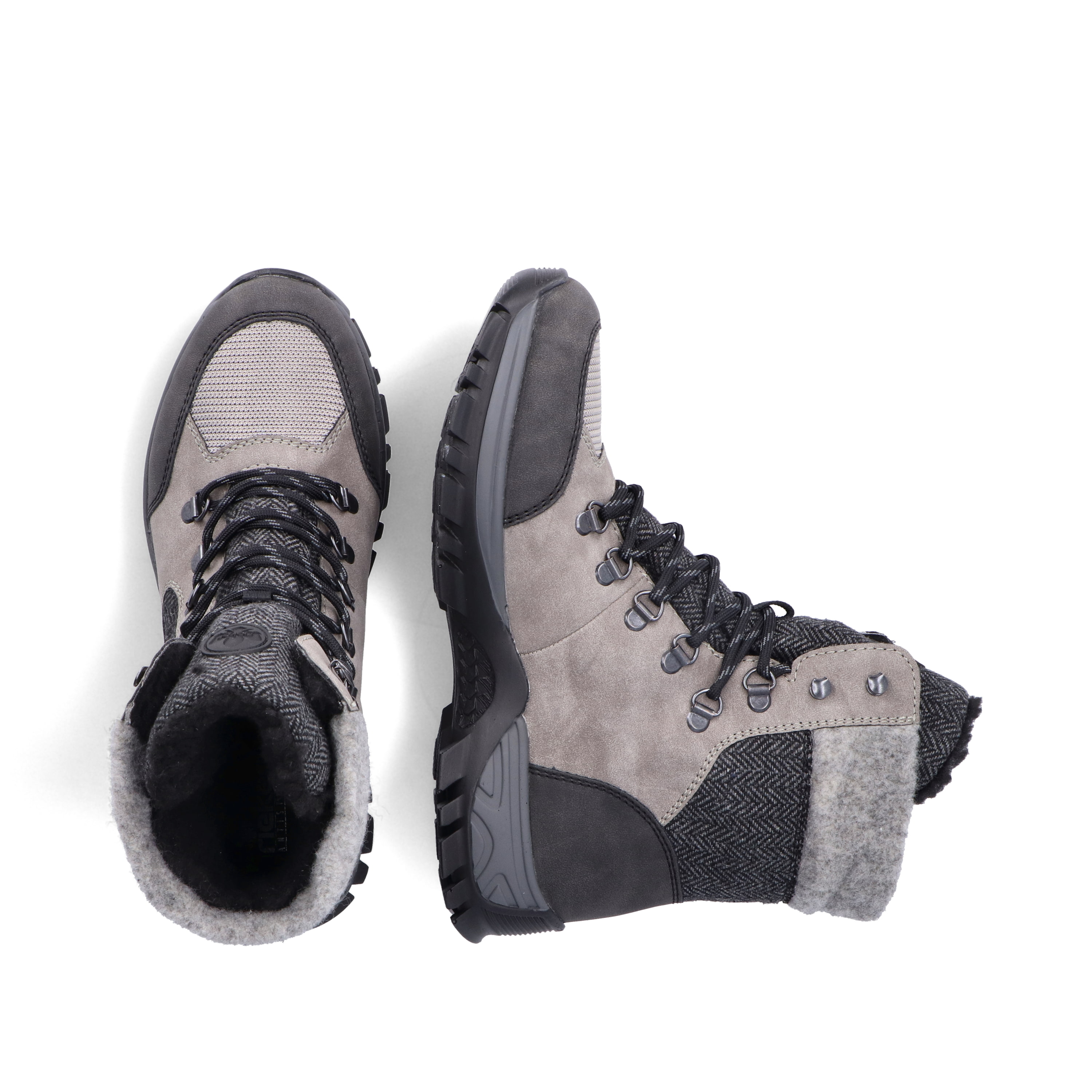 Rieker Damen Schnürstiefel silbergrau