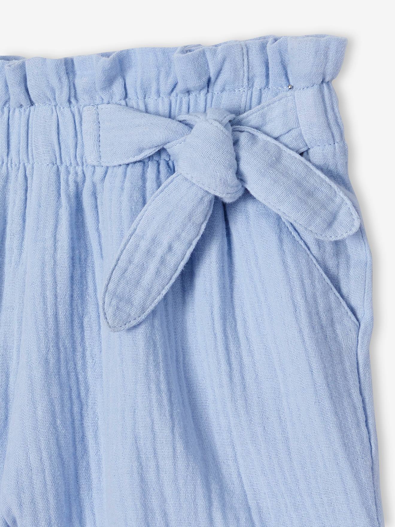Vertbaudet Mädchen Paperbag-Shorts, Musselin - vanille