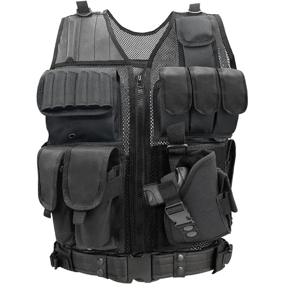 DOPWii Funktionsweste Taktische Weste, verstellbares Vest für Airsoft CS SWAT Wargame Jagd