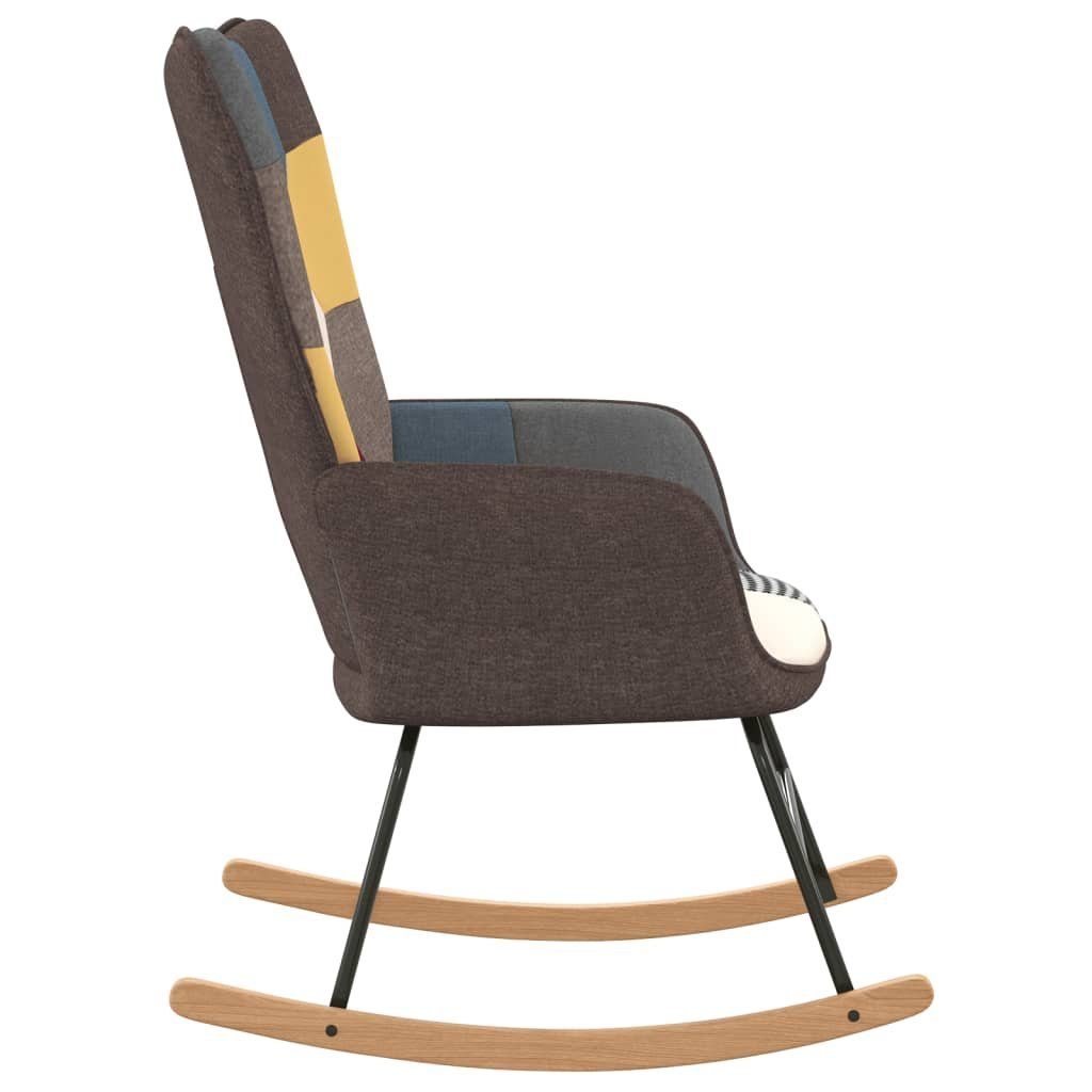Merax Schaukelstuhl, Relaxstuhl Patchwork, Schaukelsessel, Wohnzimmersessel, Relax Lounge