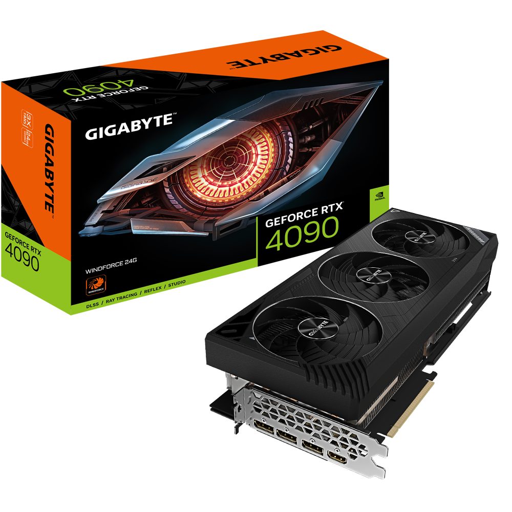 Gigabyte GeForce RTX™ 4090 WINDFORCE 24G Grafikkarte (24 GB, GDDR6X)